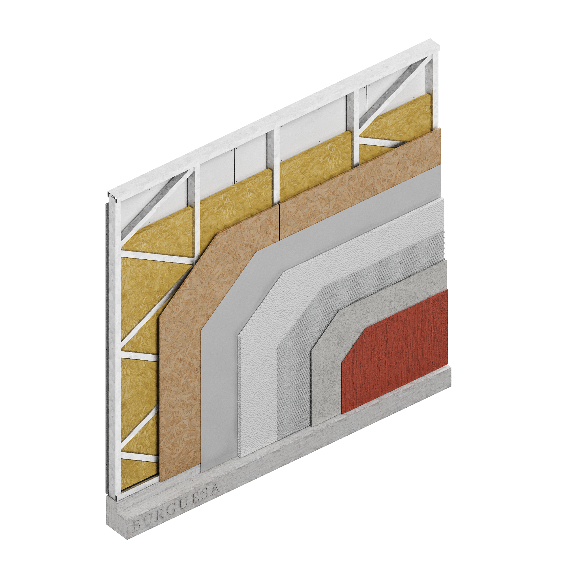 Muro de Steel Frame con sus capas