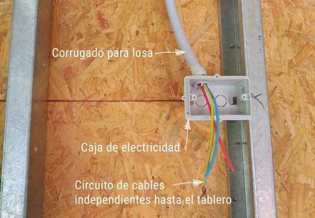 Boca de electricidad para aire acondicionado.